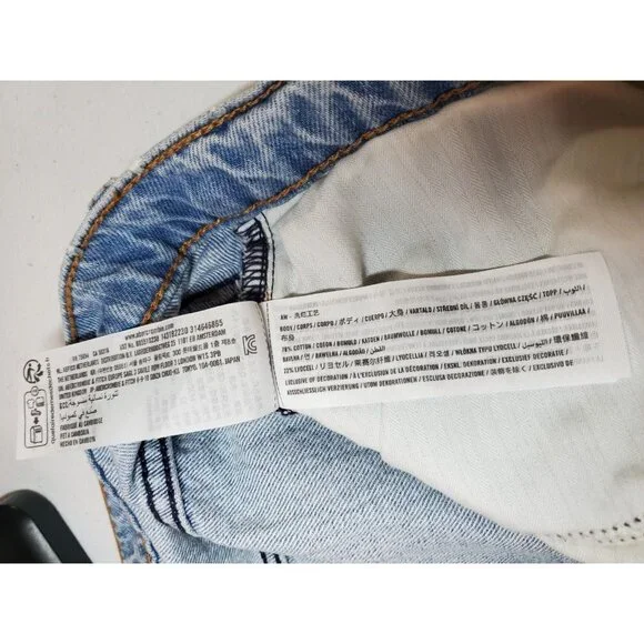 Abercrombie & Fitch High Rise Denim Skirt w/ Slit Size 32/14 Distressed Western - Picture 9 of 16